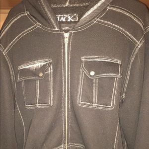 Buckle Black zip up hooded jacket